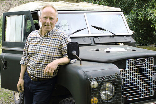 Chris Naylor with his landrover