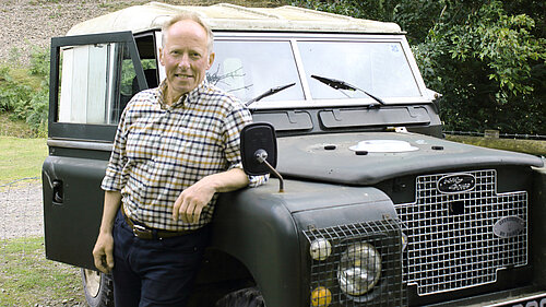 Chris Naylor with his landrover