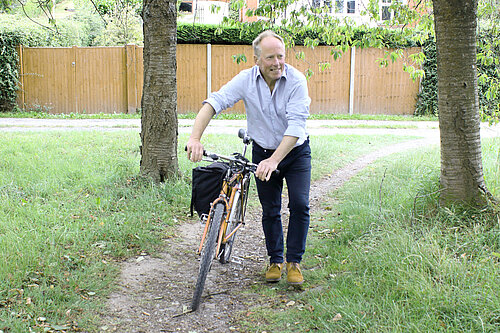 Chris Naylor with his bike